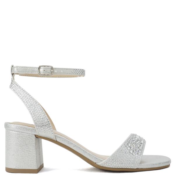 RHINESTONE ANKLE LOW BLOCK HEEL 18 PAIRS