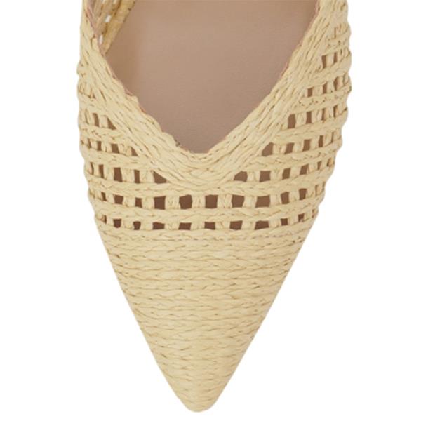 POINTED TOE WOVEN RAFFIA SLIDE HEEL 12 PAIRS