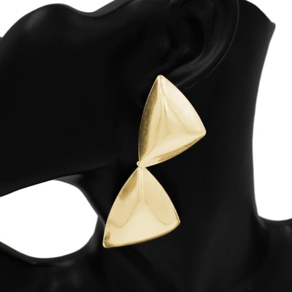 METAL DOUBLE TRIANGLE STUD EARRING