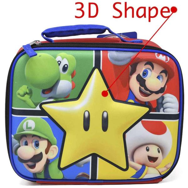 MARIO RECTANGLE LUNCH BAG 3D STAR SHAPE