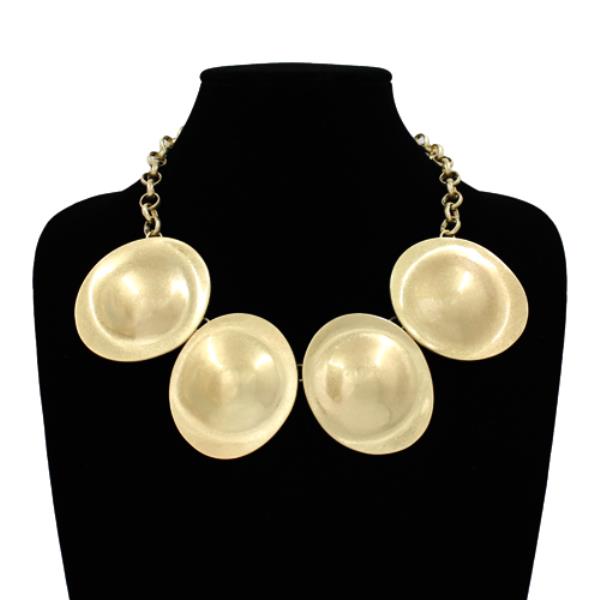 METAL DISC STATEMENT NECKLACE