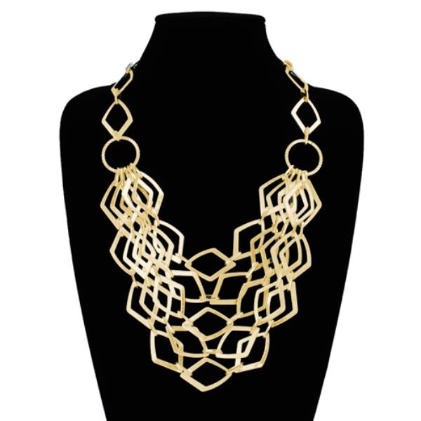 METAL ABSTRACT LINK STATEMENT NECKLACE