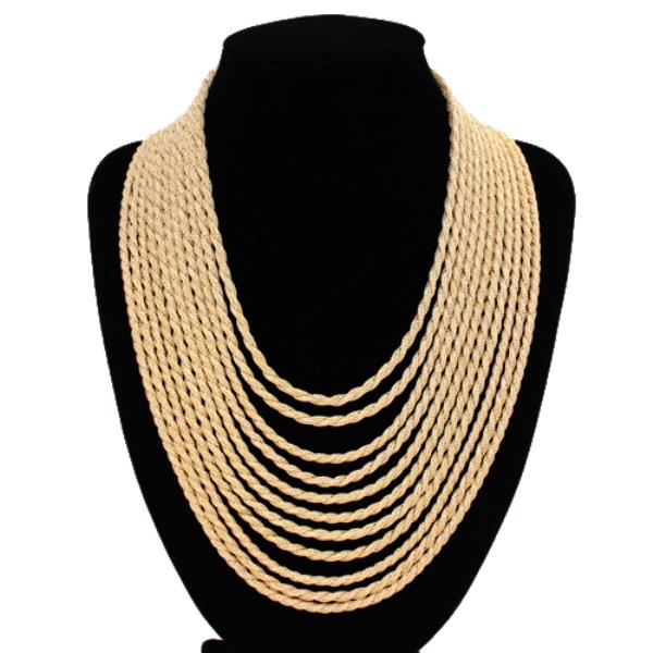 MULTI STRAND LAYERED STATEMENT NECKLACE
