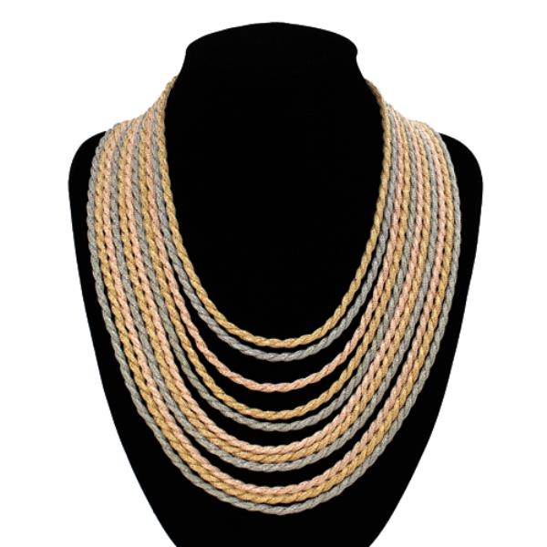 MULTI STRAND LAYERED STATEMENT NECKLACE