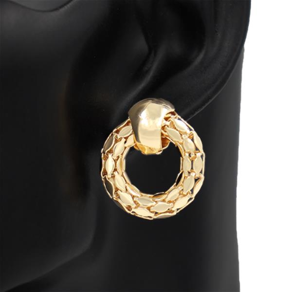 METAL WOVEN CIRCLE STUD EARRING