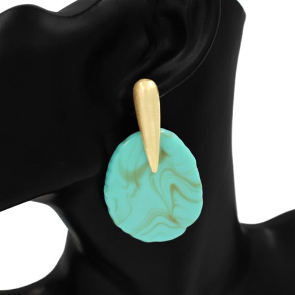 RESIN OVAL STATEMENT STUD EARRING