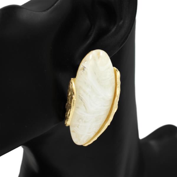 RESIN OVAL STATEMENT STUD EARRING
