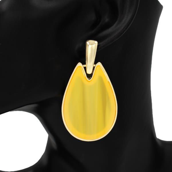 RESIN STONE TEARDROP DANGLE EARRING
