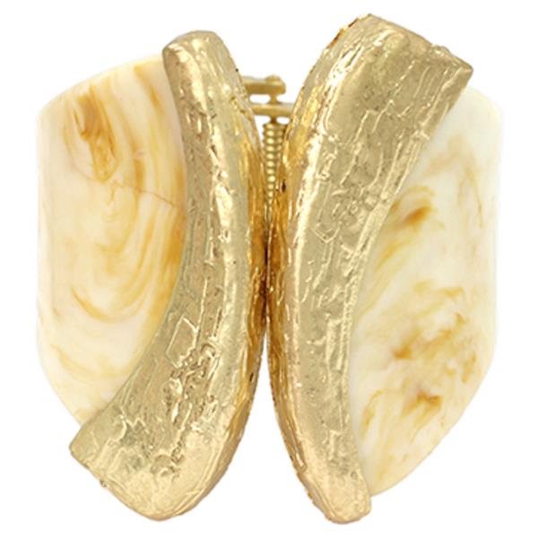 METAL RESIN ABSTRACT HINGED BRACELET