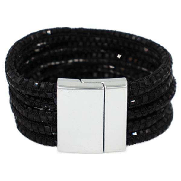 MULTI STRAND BEADED MAGNETIC CLASP BRACELET