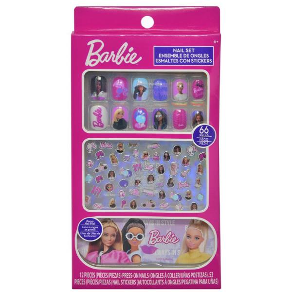 BARBIE NAIL ART STICKERS AND NAILS SET