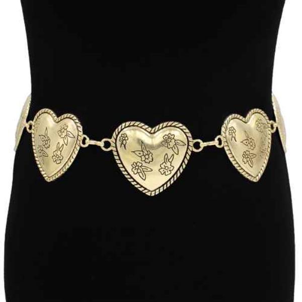 METAL HEART CHAIN BELT