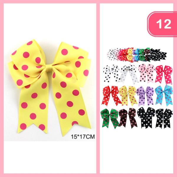 POLKA DOT HAIR BOW (12 UNITS)