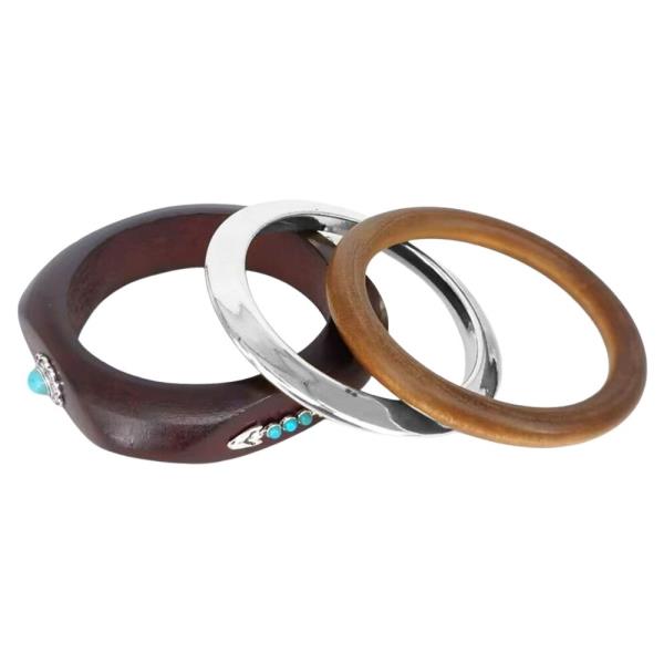 WOOD MULTI BANGLE BRACELET SET
