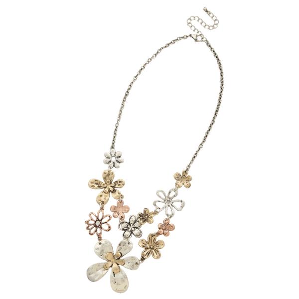 FLOWER CHAIN NECKLACE EARRING SET