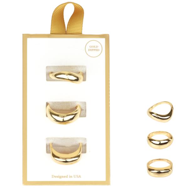 METAL MULTI BAND STACKED RING SET