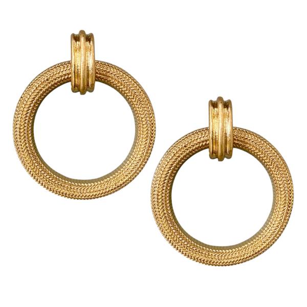 METAL TEXTURED ROUND STUD EARRING