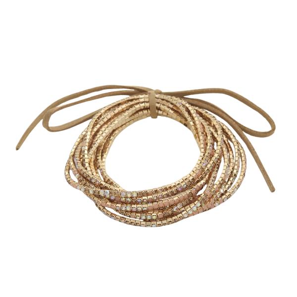 RHINESTONE MULTI LAYERED STRETCH BRACELET SET