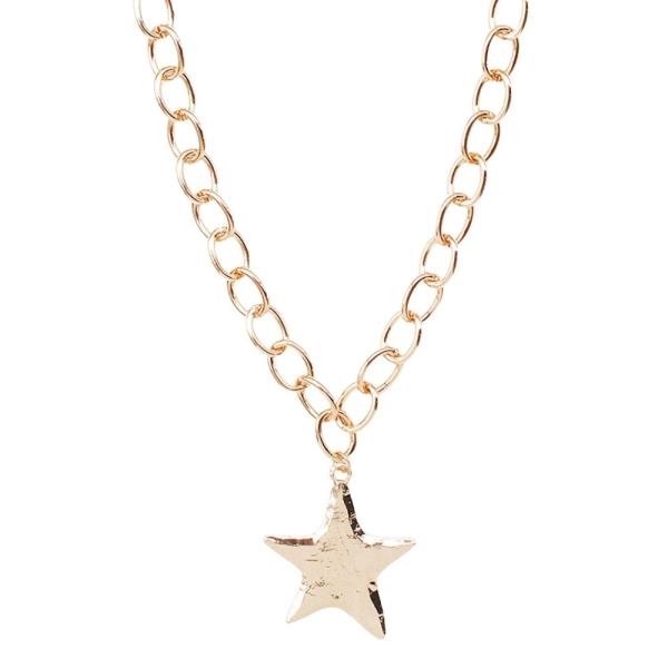 METAL STAR PENDANT CHAIN NECKLACE