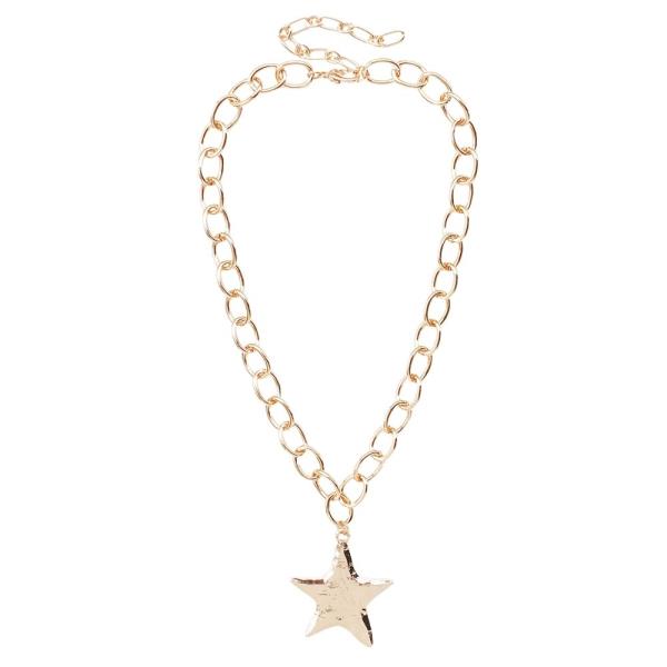 METAL STAR PENDANT CHAIN NECKLACE