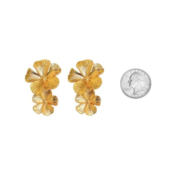 METAL FLOWER DROP EARRING