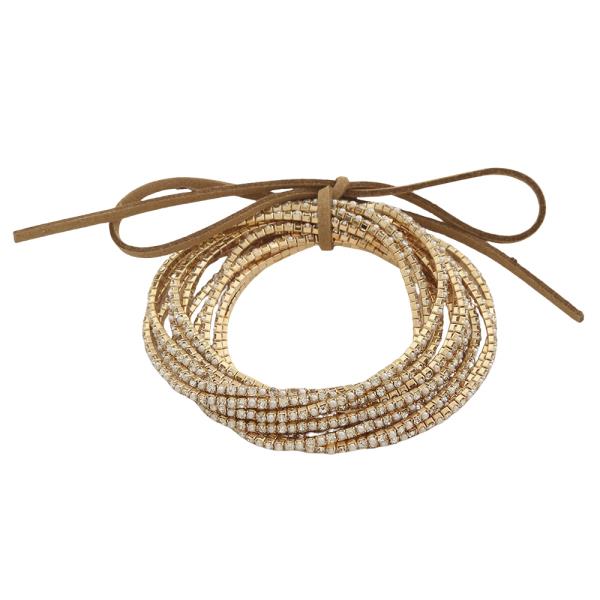 RHINESTONE MULTI LAYERED STRETCH BRACELET SET