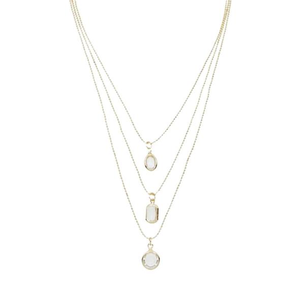 METAL LAYERED CHAIN PENDANT NECKLACE