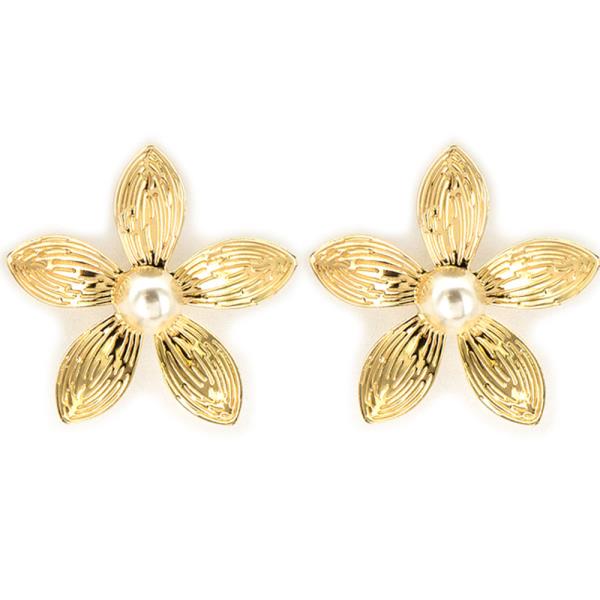 METAL FLOWER STUD EARRING