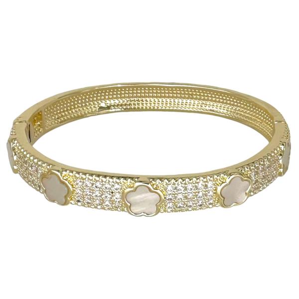 CZ PAVE FLOWER BRACELET