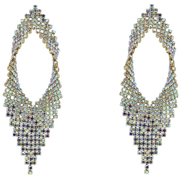 RHINESTONE CHANDELIER STATEMENT DROP EARRING