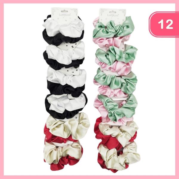 SILK LIKE HAIR SCRUNCHIES (12 UNITS)