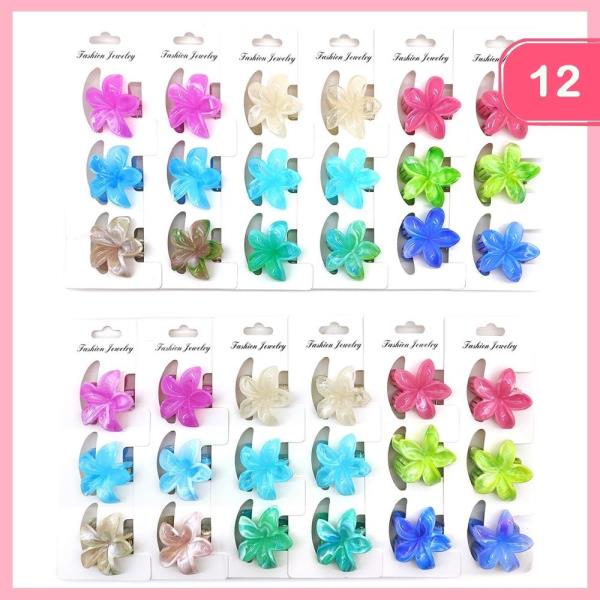 FLOWER HAIR CLAW CLIP (12 UNITS)