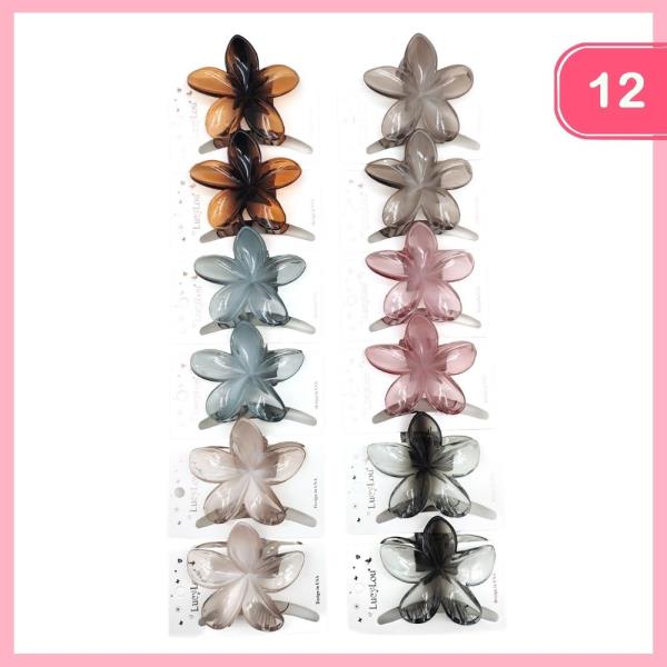 FLOWER HAIR CLAW CLIP (12 UNITS)