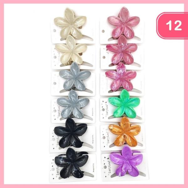 FLOWER HAIR CLAW CLIP (12 UNITS)