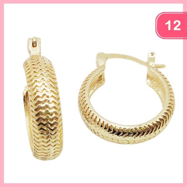 TEXTURED HOOP EARRING (12 UNITS)