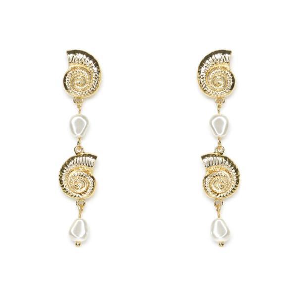 SHELL PEARL DANGLE EARRING