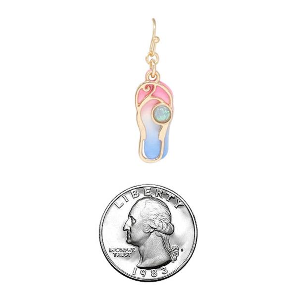 TROPICAL PRINT OPAL DOUBLE LAYERED FLIP FLOP EARRING