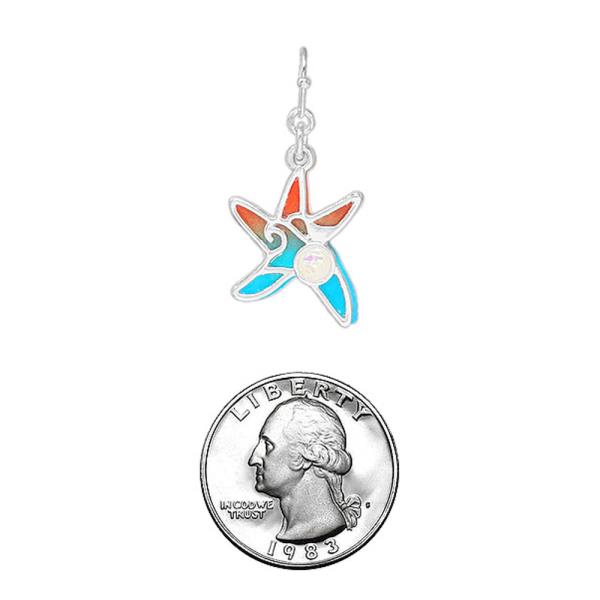 SEALIFE PRINT OPAL DOUBLE LAYERED STARFISH EARRING