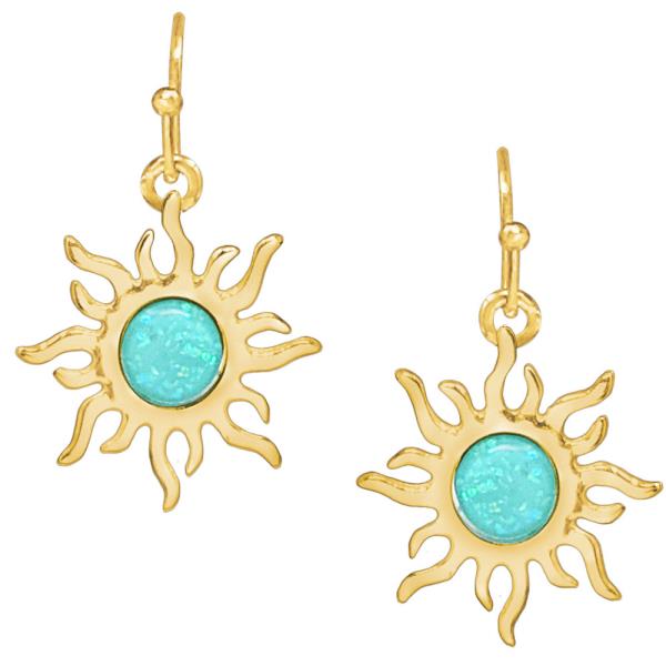 TROPICAL OPAL EPOXY STONE DANGLE EARRING