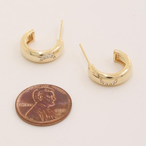 SODAJO CRESCENT HOOP CZ GOLD DIPPED EARRING