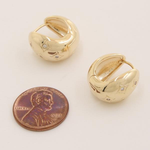 SODAJO HUGGIE HOOP CZ GOLD DIPPED EARRING