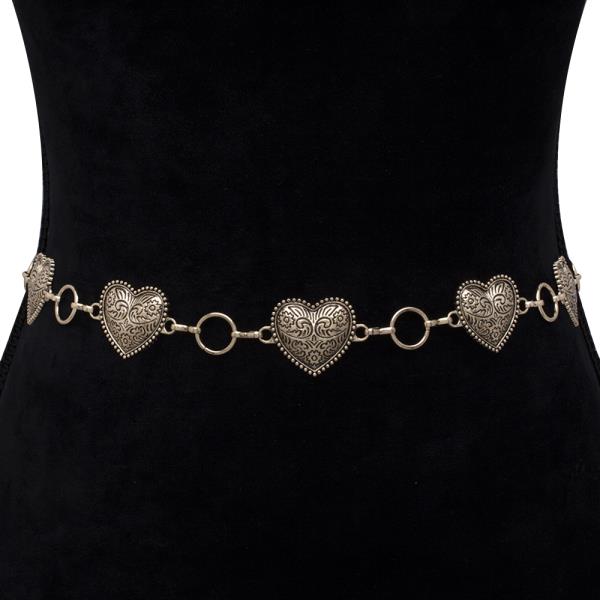 VINTAGE HEART LINK HOOK BELT