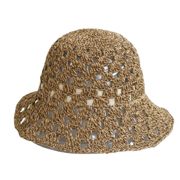 CROCHET OPEN KNIT BUCKET HAT