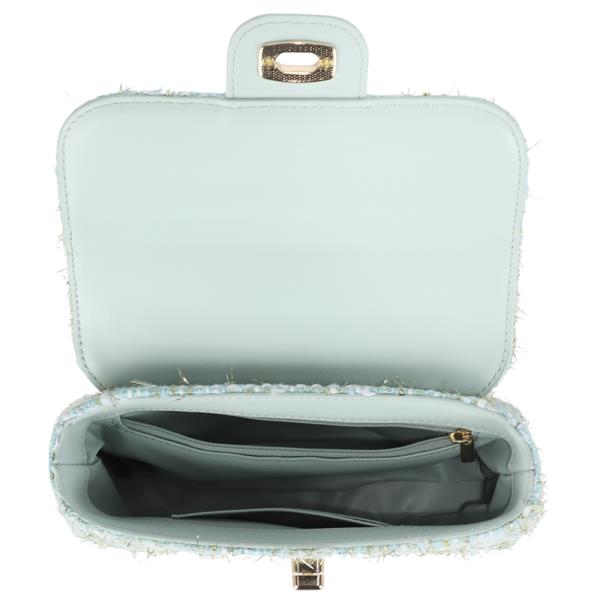 STYLISH TWEED TEXTURED HANDLE CROSSBODY BAG