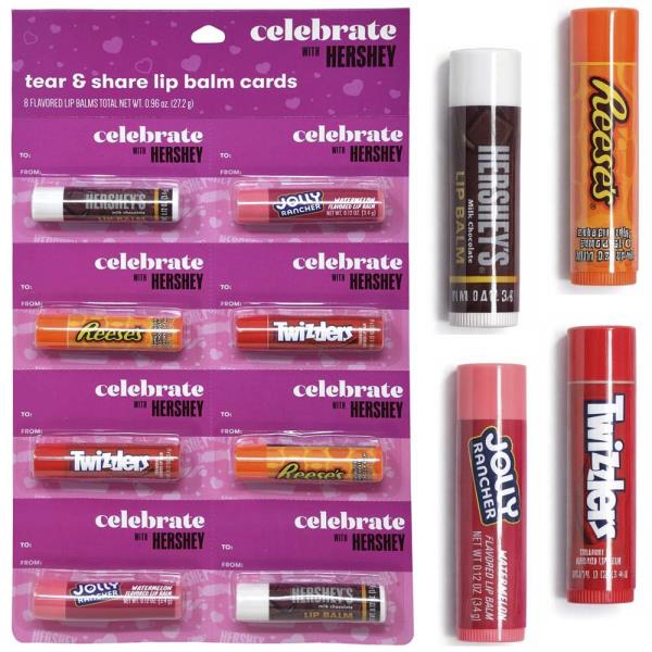 8PC CELEBRATE WITH HERSHEY ASSORTED FLAVORED LIP BALM
