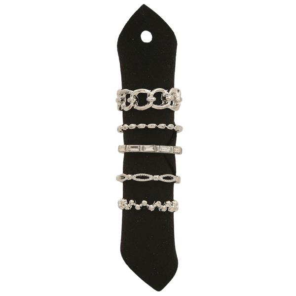 METAL MIXED BAND MULTI RING SET