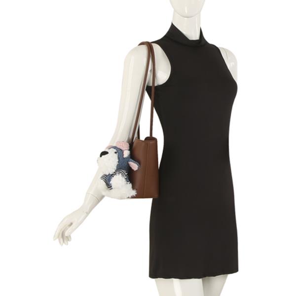 CHIC SHOULDER TOTE BAG W DOLL KEYCHAIN