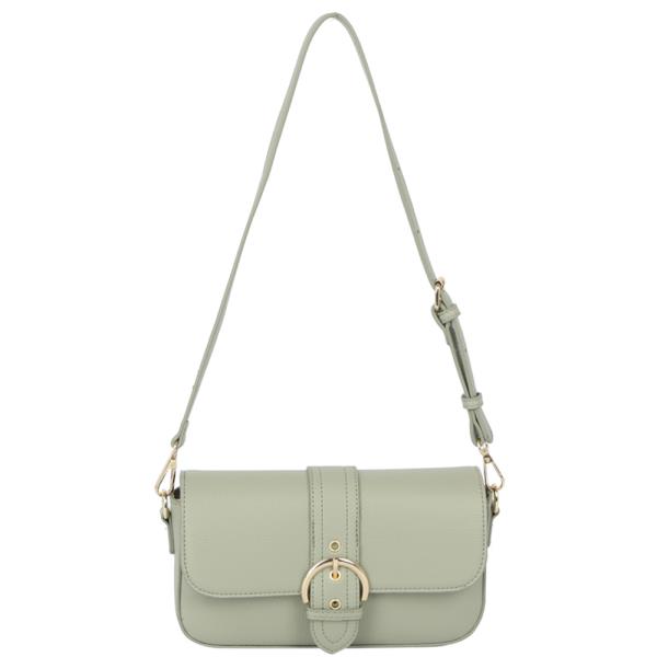 MODERN TEXTURED BUCKLE DESIGN SHOULDER BAG