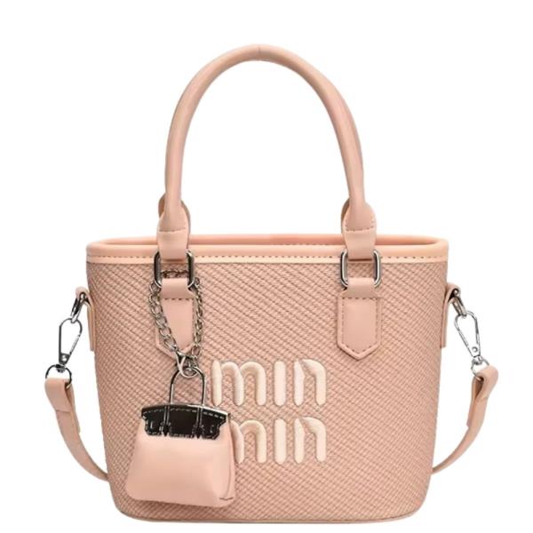 FAUX LEATHER QUILTED MINI POUCH CHARM STRUCTURED CROSSBODY BAG