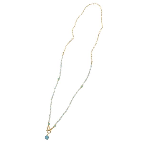 CHAIN BEAD GEMSTONE NECKLACE